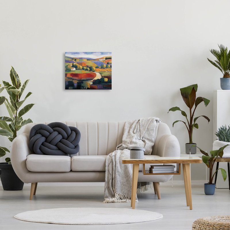 Art moderne sur toile, "Modern campagne campagne" par Janine Clarke, L 20 po x H 16 po