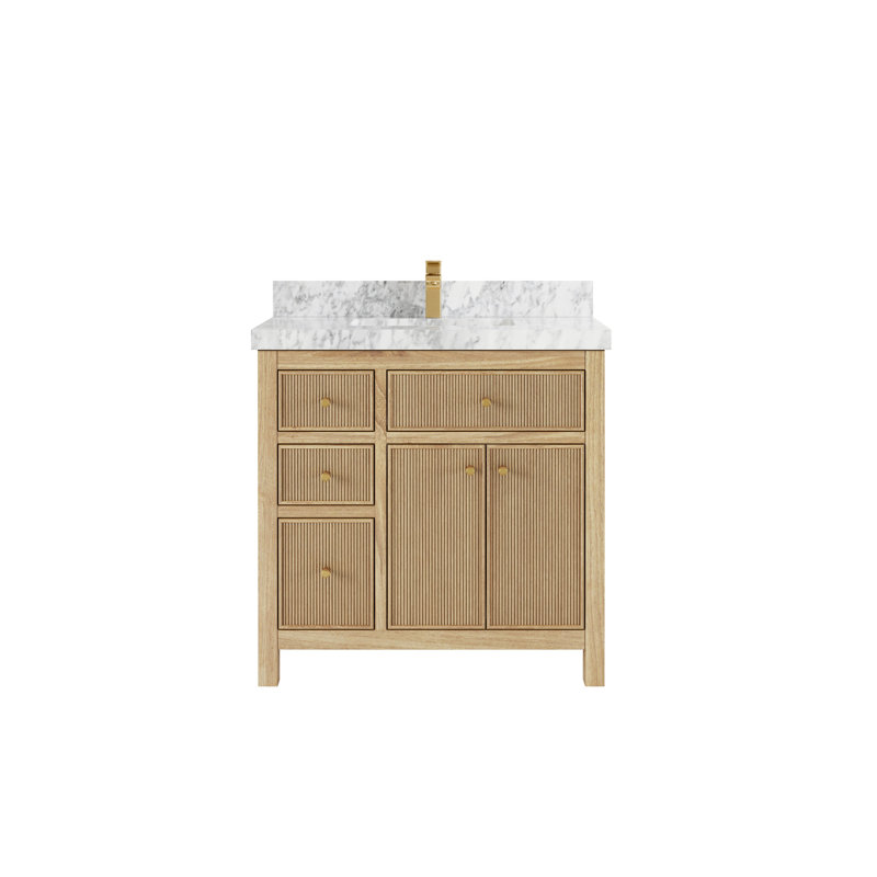 Ensemble de meuble-lavabo simple 36 po Sonoma, Marbre de Carrare