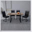Ensemble de table de salle à manger rustique en bois aggloméré rectangulaire et en bois massif avec chaises en polyuréthane pour une cuisine moderne, durable et élégante