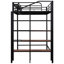 Lit mezzanine simple en métal noir avec rangement latéral et tablette supérieure - Conception moderne, construction facile à assembler, utilisation pratique-130833862