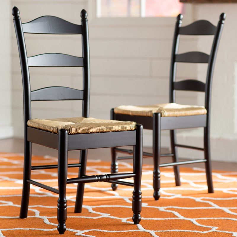 Amasya Ladder Back Side Chair, Black