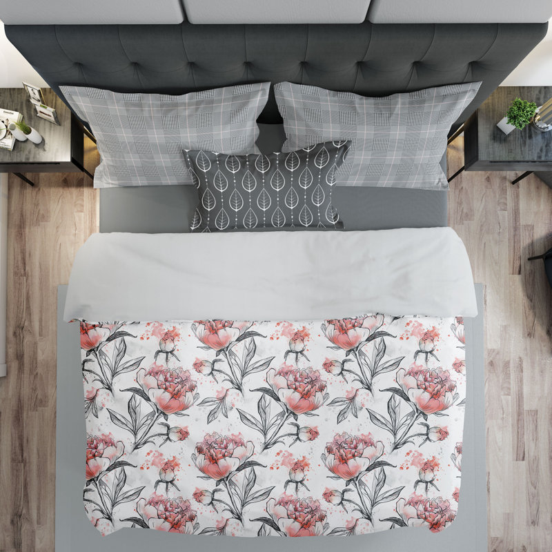 Ensemble de confort Kellogg, Édredon de très grande taille, 2 taies décorati, Rose