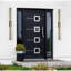 Applique murale d'extérieur à DEL intégrée noire 48 po pour patio, entrée et vestibule - Fidji