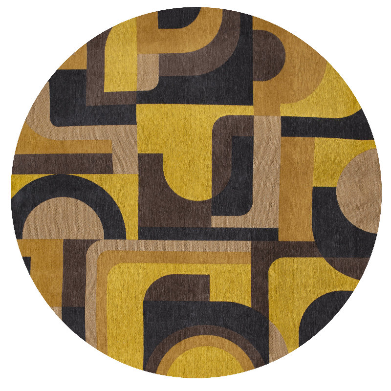 Geometric Recycled P.E.T Area Rug, Round 140cm