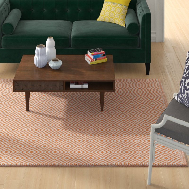 Tapis en coton tissé à la main Dryden, Rectangle 4 pi x 6 pi