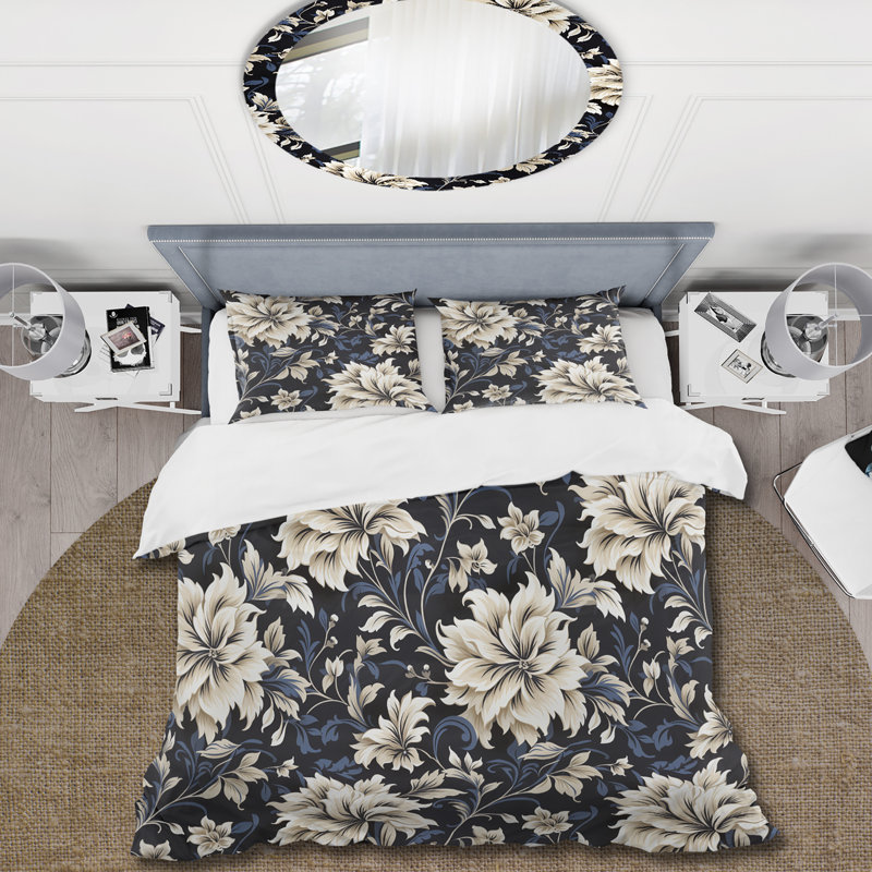 Ensemble de housse de couette damassé beige foncé, Housse de couette pour très grand lit et 2 très