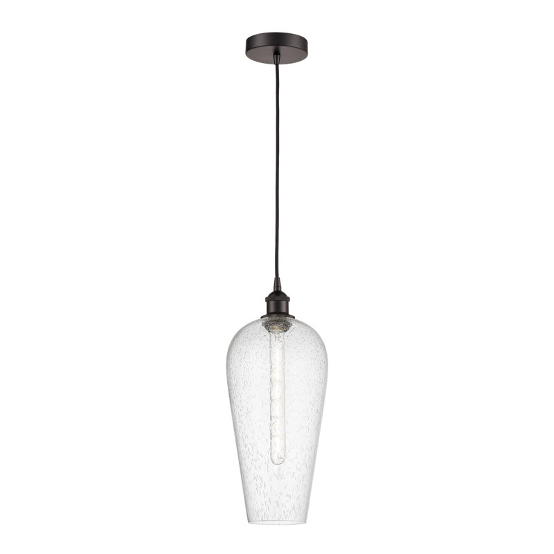 Mini-luminaire suspendu 1 lumière Ballston - Amiina, Grainé, Bronze frotté à l'huile