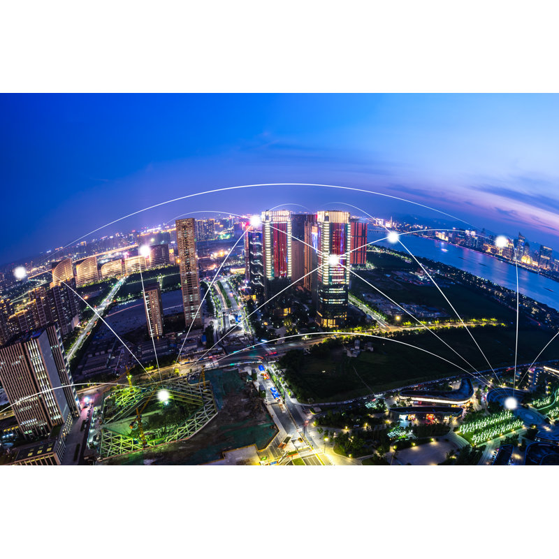 Blysse Smart City Icon - Wrapped Canvas Print, 30cm H x 46cm W x 3.8cm D