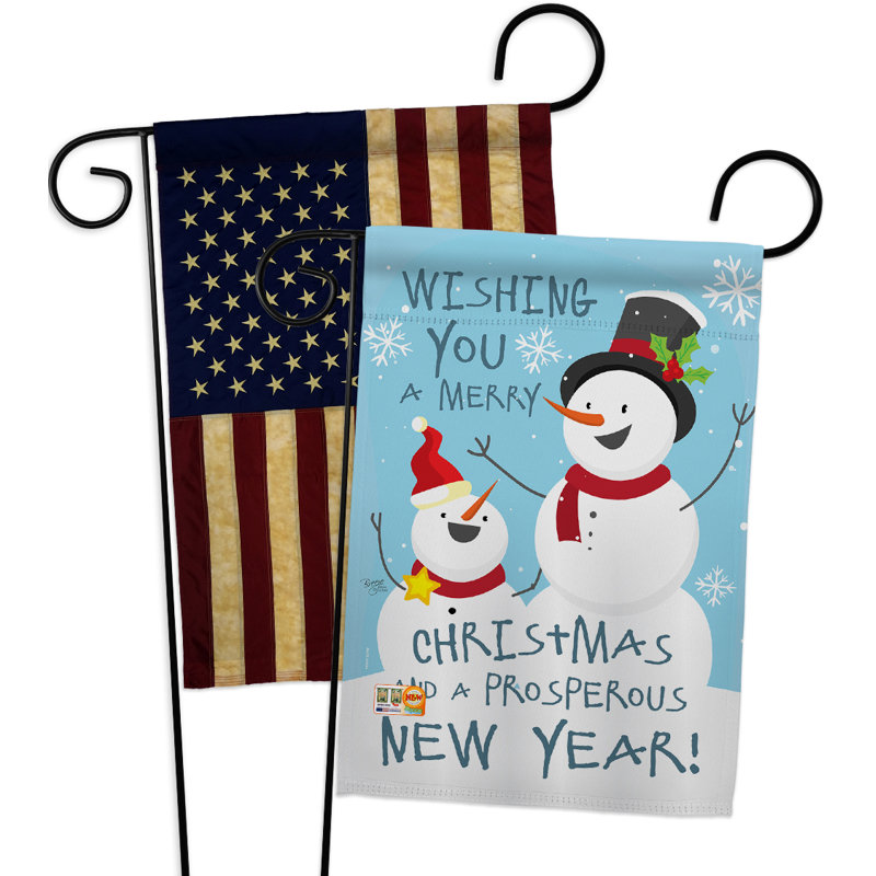 Ensemble de 2 pièces bonhomme de neige vous souhaitant des impressions décoratives de polyester à 2 côtés 19 po x 13 po