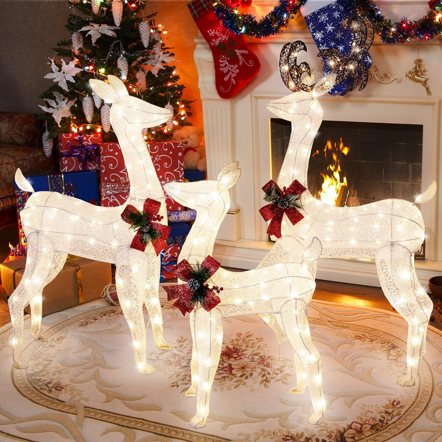 The Holiday Aisle® 3-piece Led Lighted Christmas Deer | Wayfair