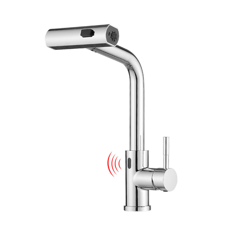 Robinet de cuisine sans contact, robinet de cuisine intelligent automatique mains libres, robinet de cuisine sans contact en acier inoxydable