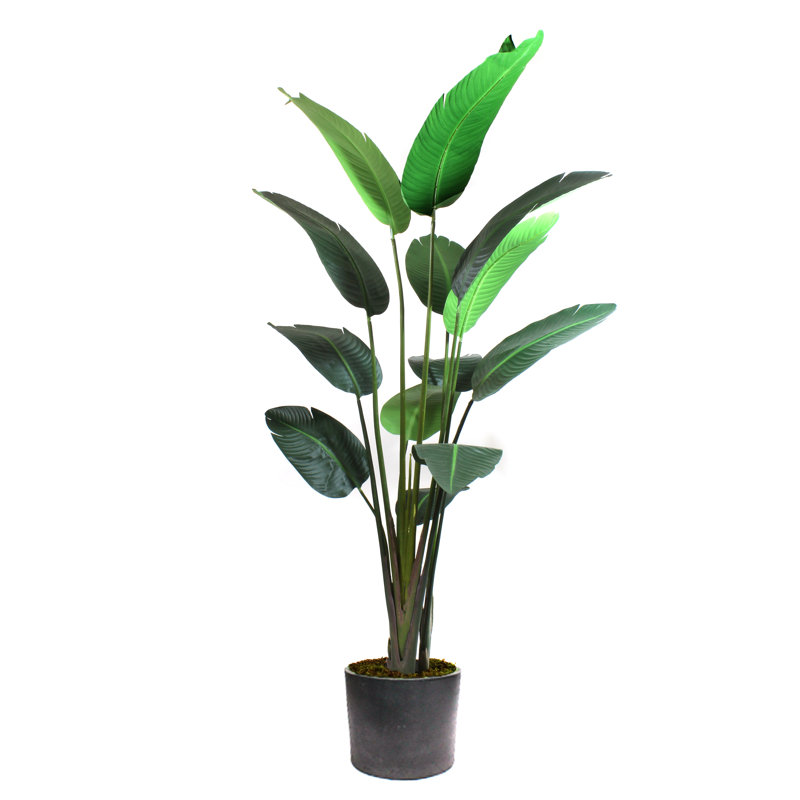 Faux Palm Tree in Metal Pot