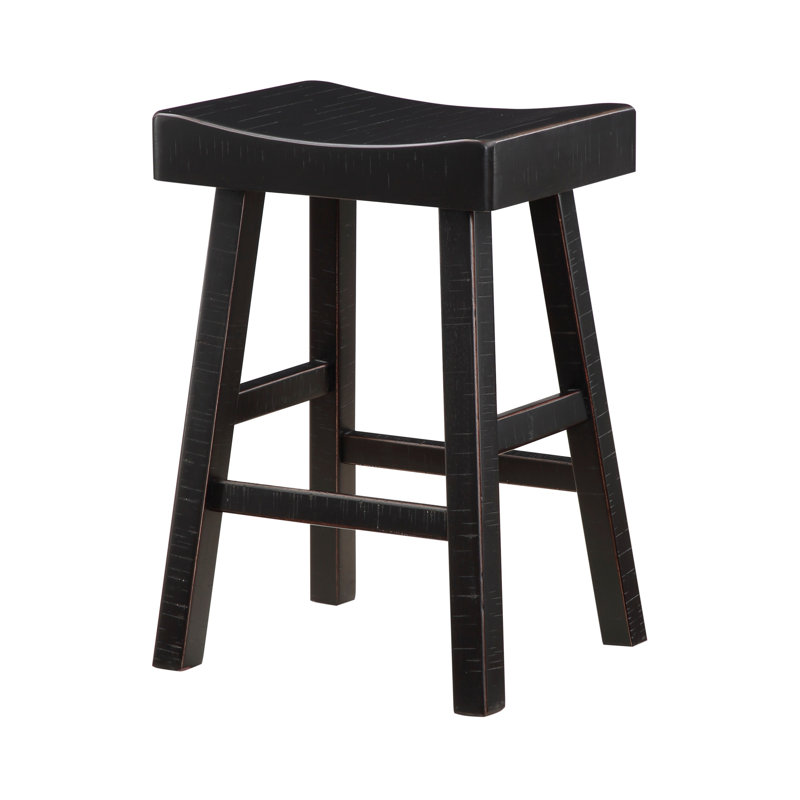 Tabouret de bar et de comptoir Aviana, Noir, Tabouret de comptoir (siège d'une hauteur de 24,5