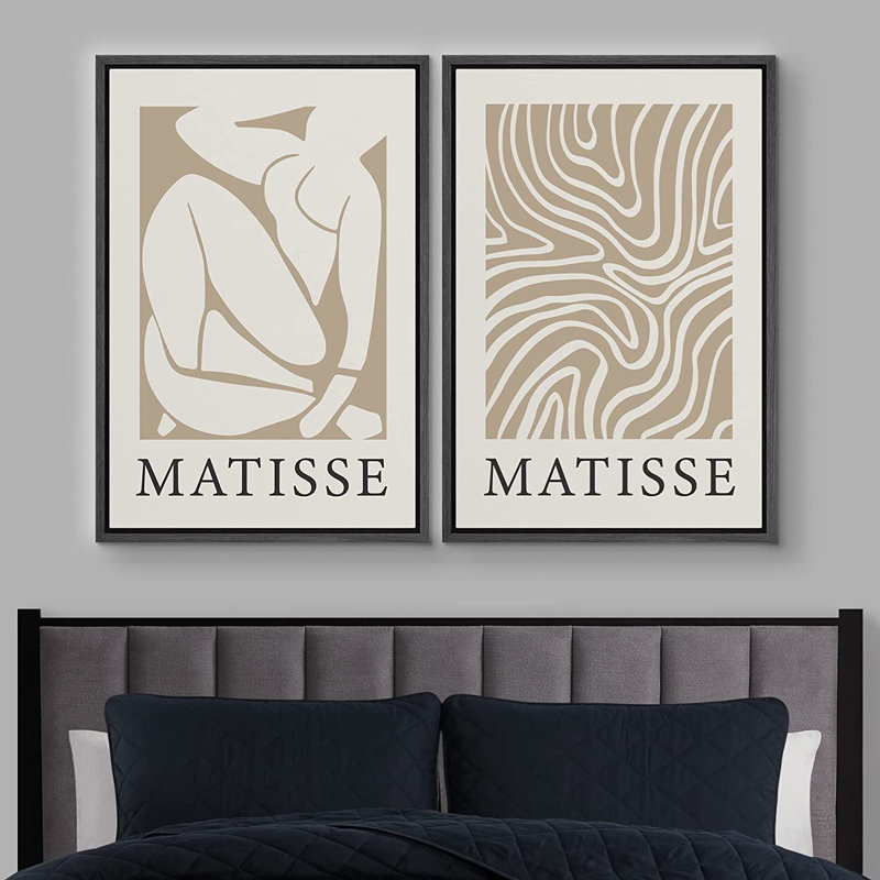 Oeuvre d'art classique IDÉE4WALL, ensemble d'art sur toile encadré Matisse Nude Dancer, H 24 po x l 16 po x P 1,5 po, Noir