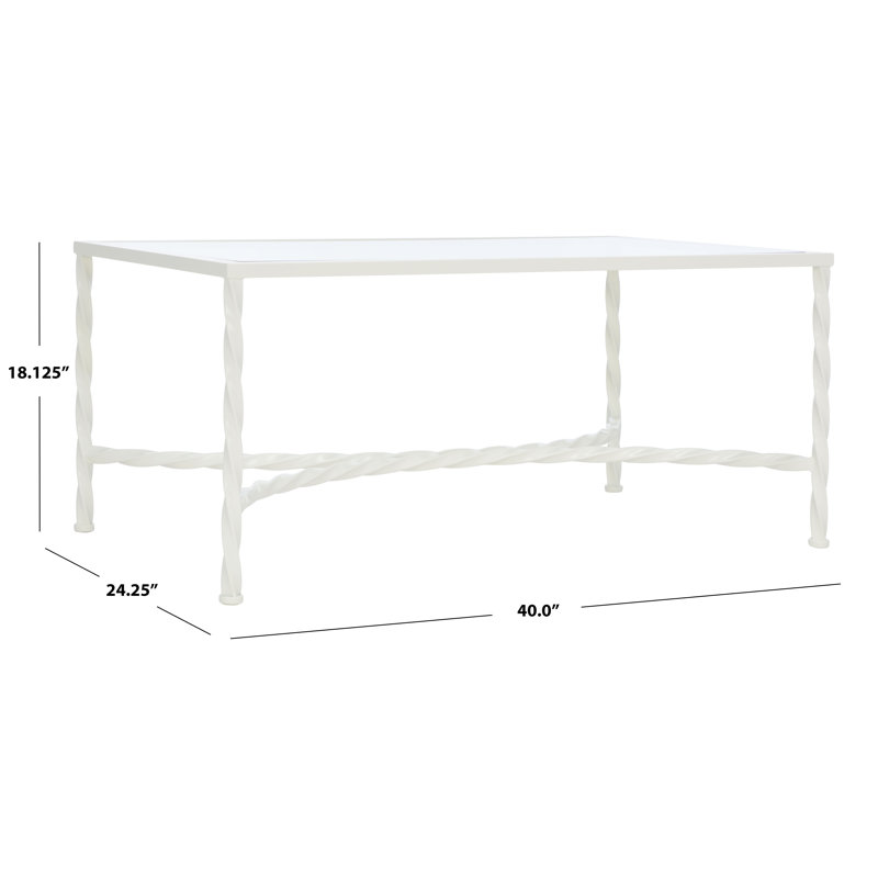 Vera Glass Cocktail Table, White