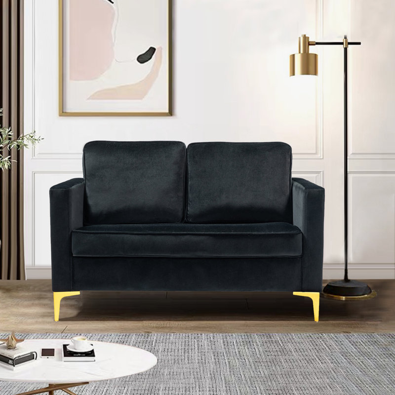 Causeuse Adalynn, Velours noir