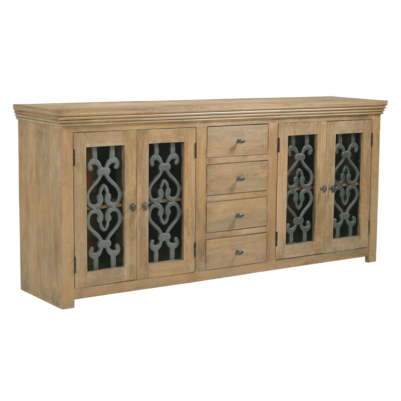 Hulings Sideboard 4-drawer 4-door In Traditional Natural Finish On Solid Wood