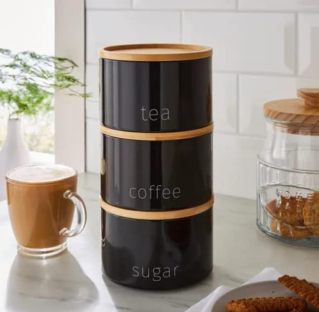 Bamboo Jar - Set of 3, Black