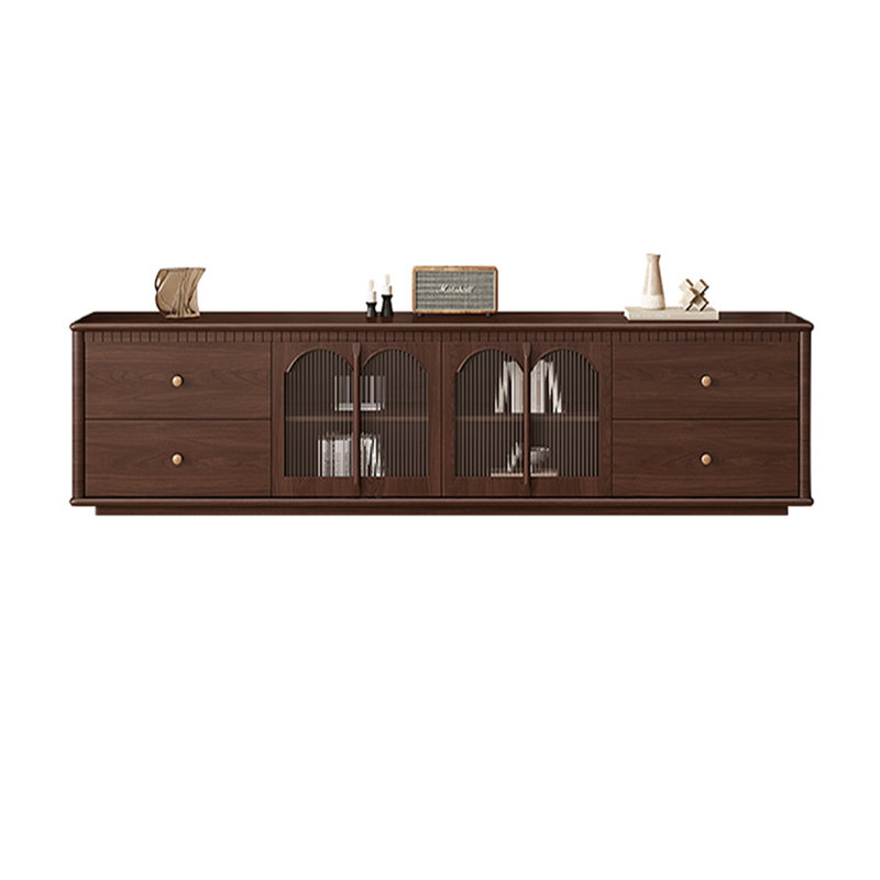 Meuble télé en bois de cerisier de style français rétro, H 23,62 po x L 70,86 po x l 15,75 po
