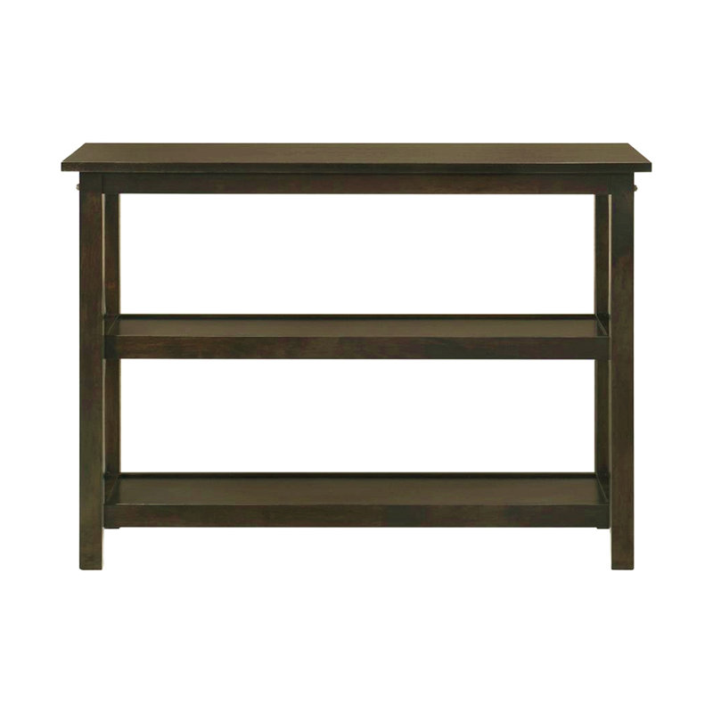 Console de hall d'entrée en bois à 2 tablettes, Espresso