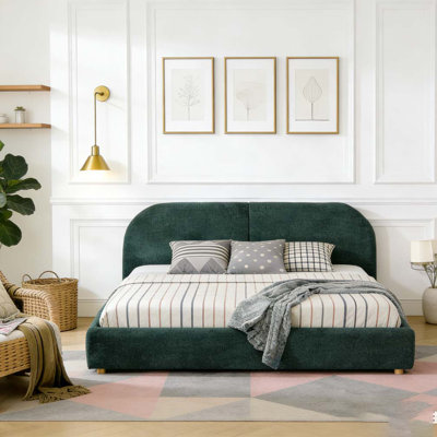 Tête de lit courbée de style moderne et minimaliste avec pieds incurvés et pieds robustes