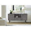 Buffet durable en bois d'acacia gris, buffet moderne avec rangement multifonctionnel