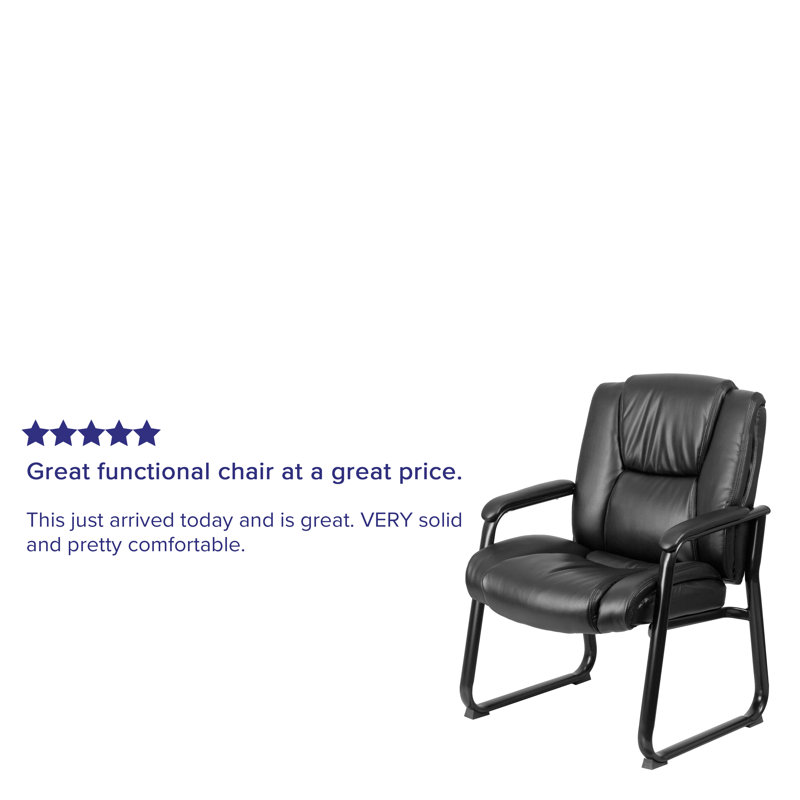 Black LeatherSoft Executive Sled Base Office Chair