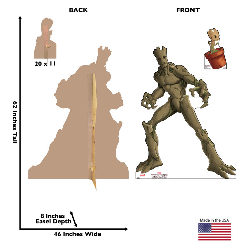 Groot and Little Groot Life Size Cardboard Cutout Standup