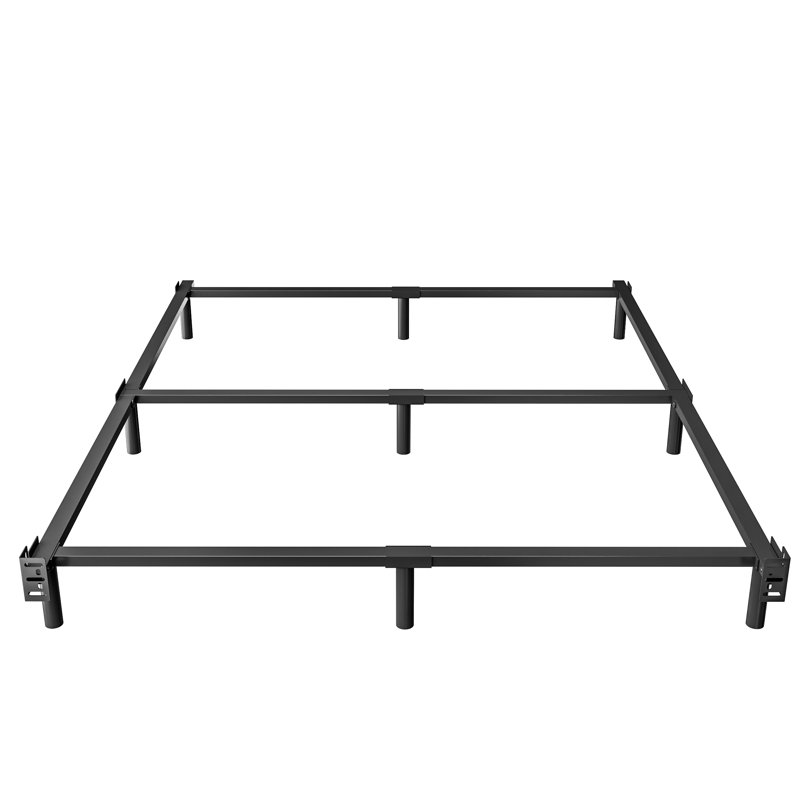 Cadre de lit en métal 7 po avec support de sommier robuste Marple, base en fer anti-balancement, base de lit à profil bas pour les couples, les familles, les chambres à coucher principales et les espaces de vie partagés