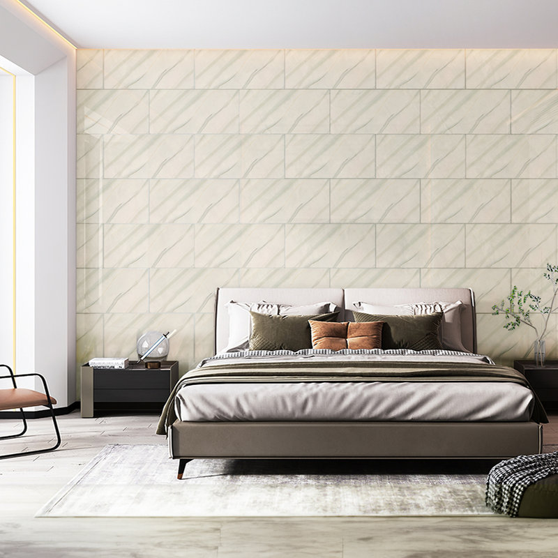 Deivids Peel and Stick Marble Wall Tile, Beige