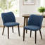 Upholstered Solid Wood Small Dining Chairs - Ergonomic Curve & Plush Padding for Multiple Spaces-1858175996
