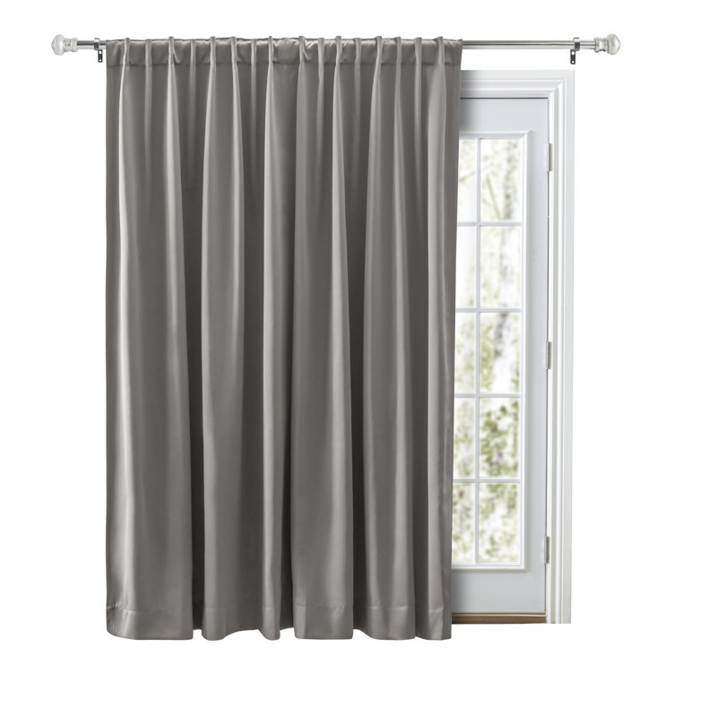 Rideau simple occultant et isolant avec passe-tringle Beretta, gris