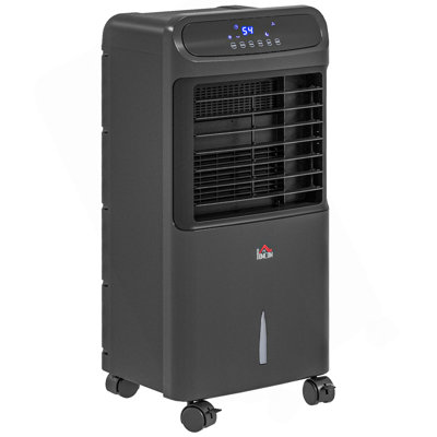 Refroidisseur d'air par évaporation 32 po avec réservoir d'eau 3,2 gallons, oscillant à 60 °, ventilateur de glace 3-en-1, refroidisseur de marais portable avec humidificateur pour bureau à domicile, 3 modes, 3 vitesses, minuterie 12H, télécommande, noir