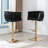 Swivel Adjustable Height Bar Stool Modern Velvet Barstool with Barrel Back Kitchen Island Counter Bar Chair with Golden Base-1220418878-1220418869