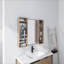 Armoire à pharmacie 41,3 po avec rangement, armoire à pharmacie murale avec porte miroir, contreplaqué