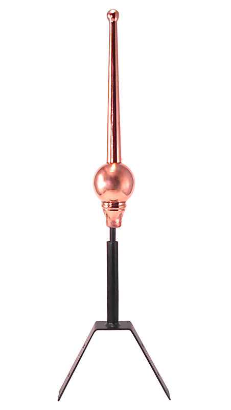 Fleuron Iohannes Bostonian Rooftop, Cuivre, H 12 po x l 2,5 po x P 2,5 po
