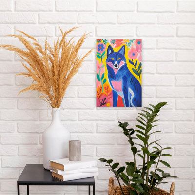 Vibrant Blue Wolf by Andreas Magnusson - Wrapped Canvas Print