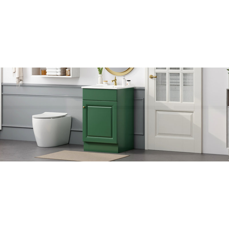 Meuble-lavabo de 20 po avec lavabo, Vert