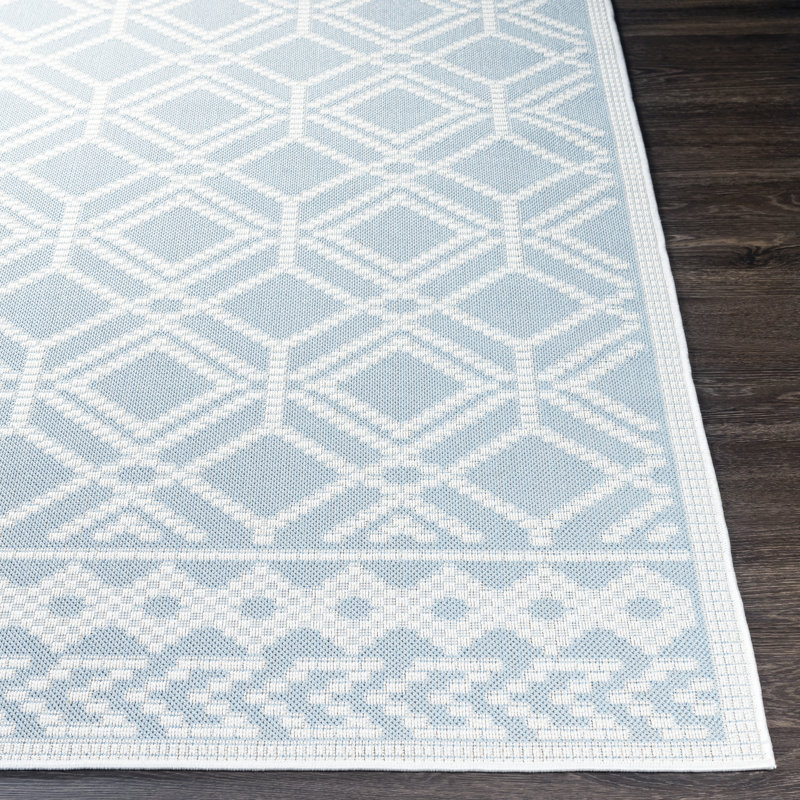 Worceer Geometric Indoor / Outdoor Rug, Rectangle 5'3" x 7'