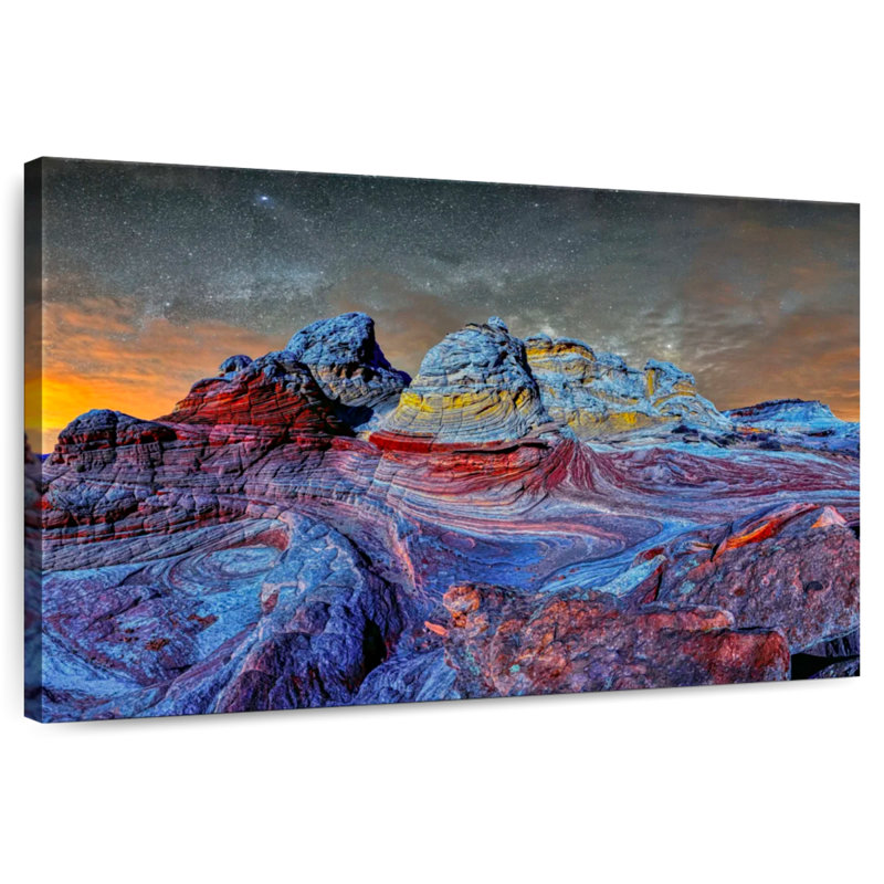 Alvord, crépuscule profond, poche blanche, Arizona, H 16 po x l 24 po