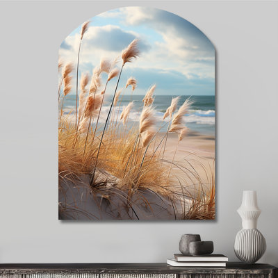 Marable Beach Photo Coastal Harmony I - Asymmetrical Coastal Beach Metal Wall Decor, Arch Metal Wall Sculpture Print
