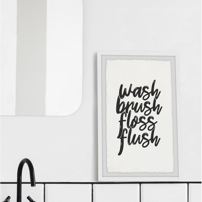 Wash and Flush 1 Piece Single Picture Frame Wall Art, 91cm H x 61cm W x 3.81cm D
