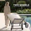 Outdoor Patio Adjustale Chaise Lounge Chair With Wheels And Armrests-1778978677