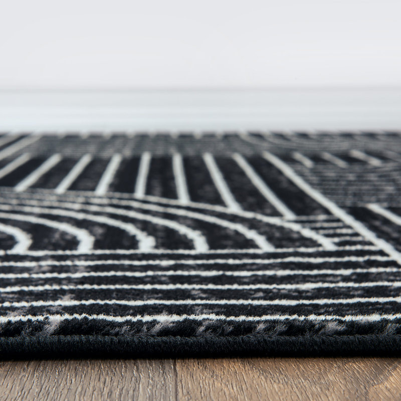 Contemporary Stripe Arch Design Area Rug, Rectangle 5' x 7'