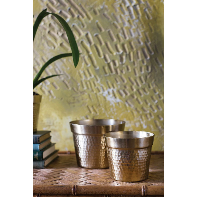 Sebi Handmade Metal Pot Planter, 4.25" H x 5" W x 5" D