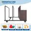 Organisateur de rangement pour piscine avec roulettes, chariot de piscine en rotin PE toutes saisons, 2 compartiments ouverts + fentes latérales-1081492258