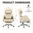 155 Reclining Work Chair With Soft Leather, Beige High Back Resistance,