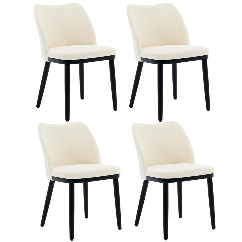 Upholstered Dining Chair, 4, Velvet Beige