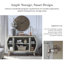 Buffet en bois massif à 4 portes 55,12 po Modern Light Luxury