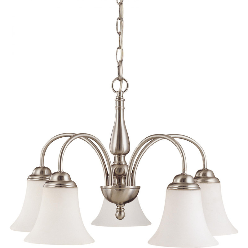 Lustre classique / traditionnel à 5 lumières Zarate, Non, Nickel brossé